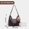 thumbnail image 7 of Sunyuer Women Vintage Soft PU Leather Hobo Bag, 3-in-1 Convertible Shoulder Crossbody Backpack Purse, Large Capacity Casual Commuter Tote Handbag with Cute Bear Charm, 7 of 7
