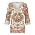 thumbnail image 4 of Orders Placed My Account Recently Ladies Tops and Blouses Long Sleeve T Shirts V Neck Pack Womens Tops 3/4 Sleeves Dressy Casual Short Length Blouses Casual Summer Tunic Tops Gifts for Mom, 4 of 5
