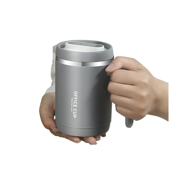 Taza de café con asa y tapas, taza de té aislada de acero inoxidable, 500ml, reutilizable for viajes escolares y oficina