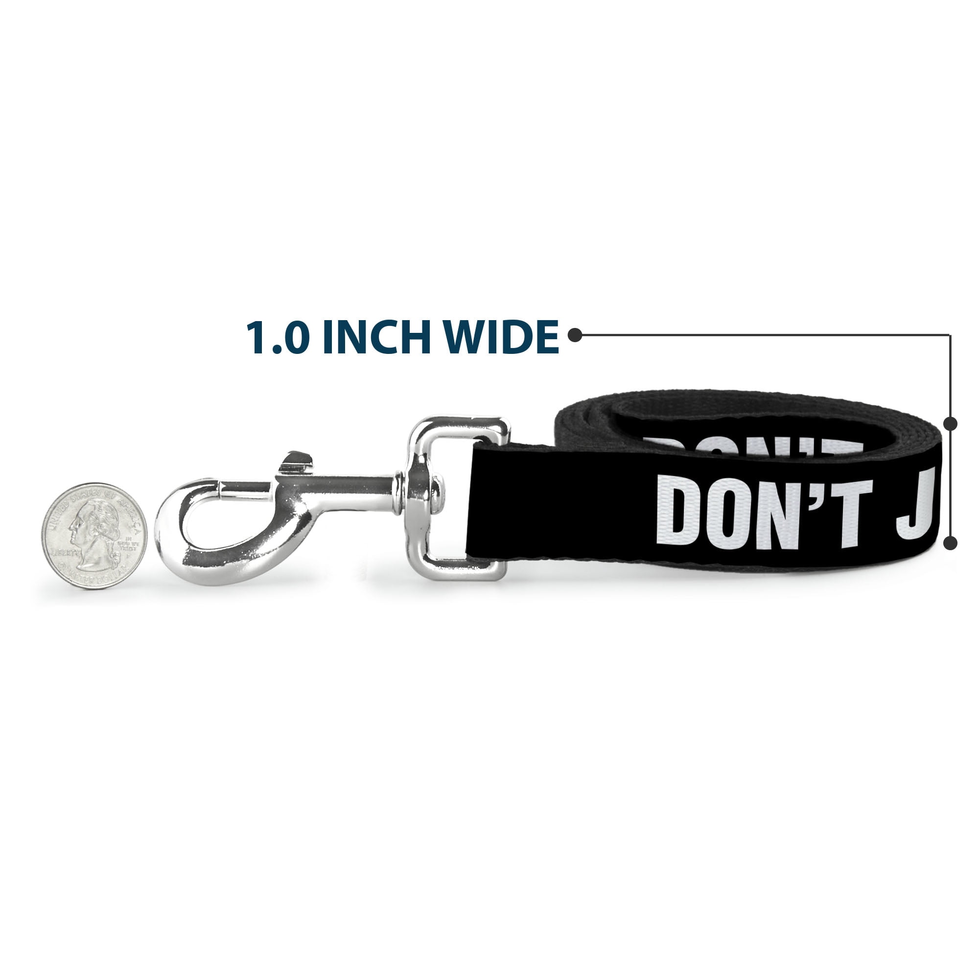Buckle-Down Pet Leash, Dog Leash, Dont Judge Me Black White, 6 Feet Long 1.0 Inch Wide