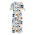 thumbnail image 3 of Robe Décontractée pour Femmes pour l'Été, Imprimé Vintage, Robe T-Shirt à Manches Courtes, Ample, Midi de Plage, Robe d'Été avec Poches, 3 of 5