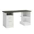 thumbnail image 4 of Sauder Desk for Gaming with Charcoal Ash Accent Top, White Finish, 4 of 15