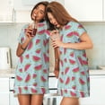 thumbnail image 4 of Vsdgher Motif Melon D\'eau Chemise de Nuit à Manches Courtes pour Femmes Col Rond Mignonne Robe de Nuit Confortable à Volants, 4 of 6