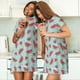thumbnail image 4 of Fotbe Watermelon Bata de Dormir para Mujer con Estampado, Camisón de Algodón de Manga Corta, Ropa de Dormir Casual, 4 of 6