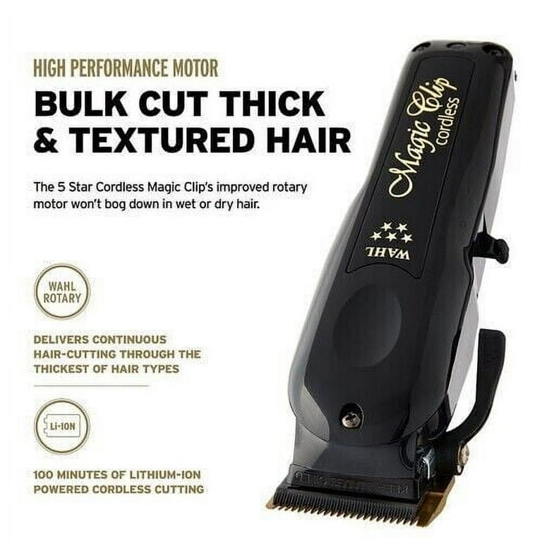 Wahl Professional Cordless Magic Clip Clipper Detailer Trimmer Combo Kit Black with Guards Walmart
