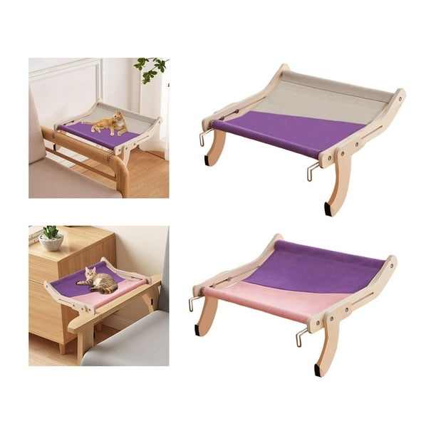 Percha para ventana de gato,Cat Window Perch para gatos de interior grande,Estantes de la cama del asiento de la ventana de la hamaca del montaje del salón,Balcón de cama de gato Violeta Fernando Percha para ventana de gato