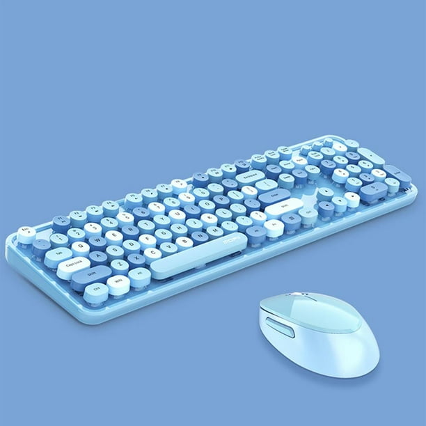 de inalambricos inalambrico tamano completo de inalambrico para computadora Computadoras Color mezcdo azul shamjiam Teclado inalambrico Walmart en linea