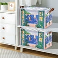 thumbnail image 2 of Yayeee Foldable Storage Basket for Shelves with Handles Set of 2 Waterproof Cloth Bins, Green Seaside, 2 of 7