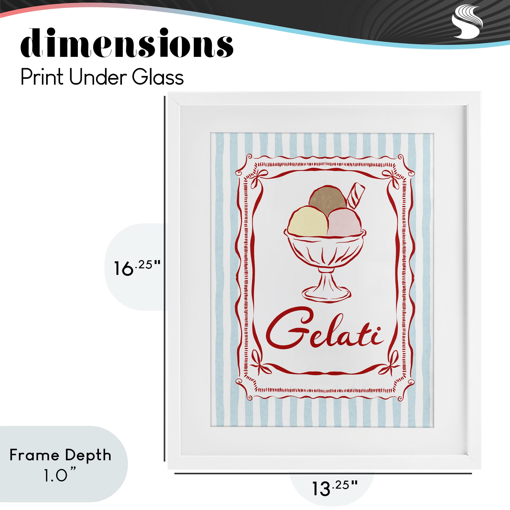 Stupell Industries Italian Summer Gelati White Framed Print Under Glass, design by Miriam Wood