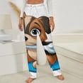 thumbnail image 3 of Cute Dog With Bone Winter Female Pants Flannel High Waist Women Pants Lady Warm Straight Leg Plush Trousers, 3 of 7