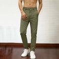 thumbnail image 2 of FRSASU Men's Business Casual Pants Summer Golf Plain Dress Pants Westren Straight Leg Trousers Elastic Waist with Pockets Green, 2 of 7