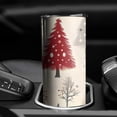 thumbnail image 3 of 20oz Beige Christmas Tree Pattern Skinny Tumblers Stainless Steel Tumbler with Lid and Straw,Vacuum Insulated Double Wall Travel Tumbler Cups with Cleaning Brush for Coffee,Tea, 3 of 6