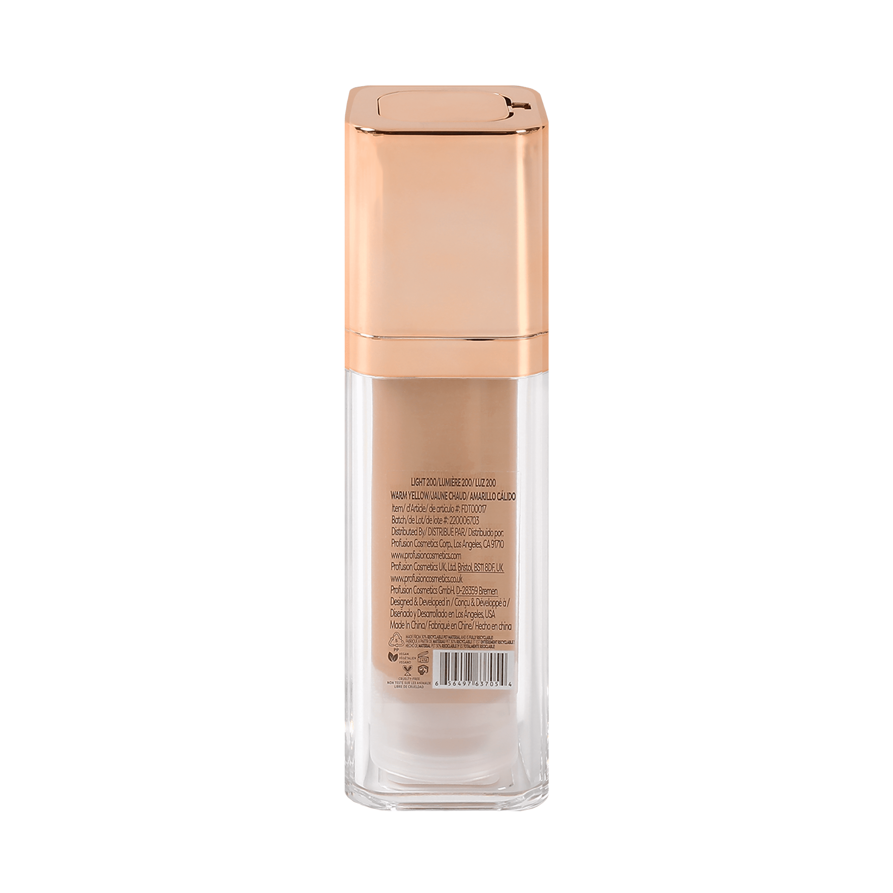 (2 pack) Profusion Cosmetics Feel Good Skin Long Wearing Skin Perfector Foundation Light 200