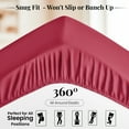 thumbnail image 5 of Lux Decor Collection Califonria King Fitted Sheet - Brushed Microfiber Deep pocket Bottom Bed Sheet - Burgundy, 5 of 10