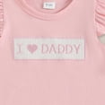 thumbnail image 6 of Kaprioy Girls Summer Outfits Toddler Baby Girl Birthday Outfit Birthday Girl I LOVE DADDY Print Shirt Ruffle Gingham Shorts Cute Summer Clothes, 6 of 7