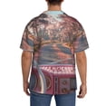 thumbnail image 3 of Kdxio Men's Hawaiian Shirt for Men Short Sleeve Shirt Vintage Pink Drive View Summer Casual Holiday Beach Button Down T-Shirts, 3 of 5