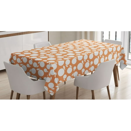 

Peach Tablecloth Pattern with Silhouette Peaches Tasty Delicious Snacks Theme Illustration Rectangle Satin Table Cover for Dining Room and Kitchen 52 X 70 Pale Orange and White by Ambesonne