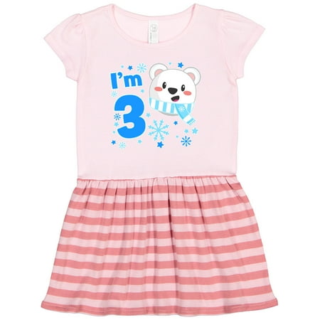 

Inktastic I m Three- Cute Polar Bear Third Birthday Gift Toddler Girl Dress