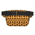 thumbnail image 3 of Rateoe Chocolate Plaid Sunflower Print Fanny Pack Belt Bag for Women and Men, Square Double-Layer Waterproof Waist Pack with Adjustable Strap for Hiking, Jogging, Cycling, 3 of 9