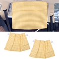 thumbnail image 4 of Side Car Window Shade, Portable Removable  2pcs Car Curtain With 4 Suction Cups For Van For Car Yellow Grid, 4 of 8