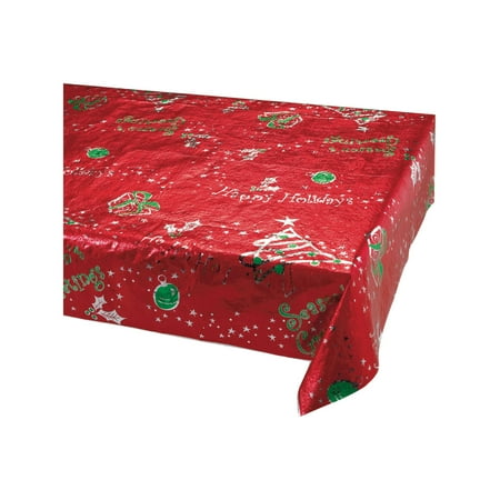 Party Central Happy Holidays Rectangular Disposable Party Table Covers - 108" - Pack of 6
