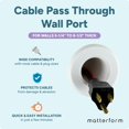 thumbnail image 2 of Puerto de pared con paso de cable de longitud extendida, color blanco, 2 of 8