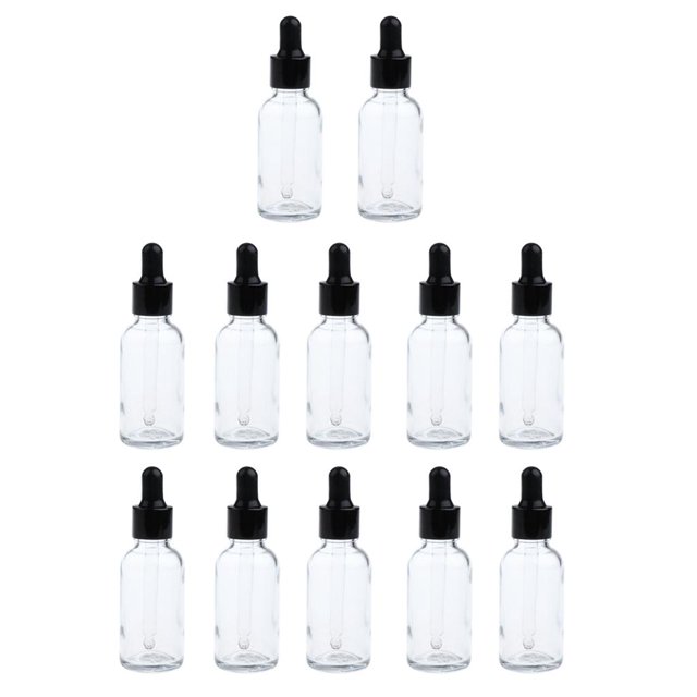 Botellas de vidrio de 30ml 12pcs Shamjiam Botella esencial vacía