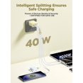 thumbnail image 2 of Cargador USB C Cargador rápido Aioneus de 40 W y 4 puertos, amarillo, 2 of 6
