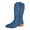 Blue, variant on UngA Women Cowgirl Boots Fashion Embroidery Cowboy Western Boots Stitched Chunky Heel Mid Calf Boots Coffee,Size 7