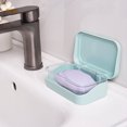 thumbnail image 6 of PPgejGEK Soap Stand with Drainage, Portable Bathroom and Kitchen Soap Dish Holder, 13.2x8x5cm/5.20x3.15x1.97in, Plastic Soap Box in Pink White Blue, 6 of 6