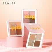 FOCALLURE 4 Colors Matte Glitte Eyeshadow Palette, Long Lasting Waterproof Makeup Pallet Cosmetics Gift,#3 yysy Mocha Ice