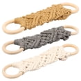 thumbnail image 6 of Austok 3Pcs Handmade Crochet Dish Towel Holder Decorative Kitchen Towel Ring with Two End Wood Loop Hand Towels Ring Dish Towel Ring for Kitchen Bathroom Toilet, 6 of 10