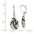 thumbnail image 2 of SS Rhodium-Plated CZ Brilliant Embers Teardrop Leverback Earrings QMP1268 (38mm X 13mm), 2 of 2
