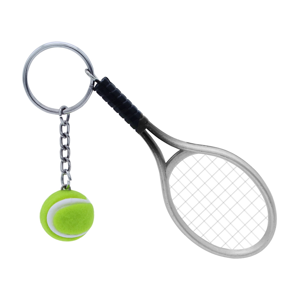 7-Style Racquet Ball Tennis Racket Keychain Hard Alloy Ball Holder Souvenir 