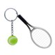 thumbnail image 1 of Mini llavero de raqueta de tenis, llavero con dije de pelota de tenis, llavero con colgante para bolso de coche (plata), 1 of 7