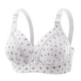 thumbnail image 2 of Women's Wirefree Bras Full Coverage Push up Solid Color No Underwire Supportive Bras Women Bralette Bras for Heavy Breast White 38, 2 of 3