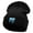 Black, variant on Frozen Ice Embroidered 12 Inch Long Knitted Beanie - White OSFM