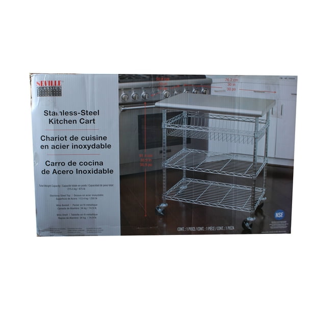 Seville Classics Stainless Steel Kitchen Cart