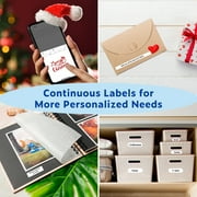 NUSIGN Label Maker Machine with Tape, Portable Bluetooth Label Printer, Wireless & Rechargeable Sticker Mini Label Makers with Multiple Templates Font Icon, White