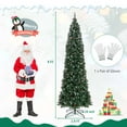 thumbnail image 3 of Costway 9 FT Pre-Lit Christmas Tree Slim Pencil Hinged with 500 Lights & 1298 Branch Tips, 3 of 10