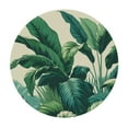 thumbnail image 2 of GOSMITH Tropical Leaves Outdoor Fitted Round Tablecloth White, 2 of 7