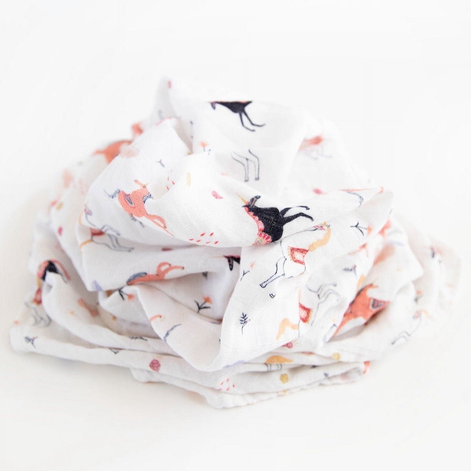 Red Rovr 100% Organic Cotton Muslin Swaddle Infant Blanket 2 Pk, Unisex, Little Unicorns