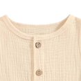 thumbnail image 4 of Splozh Infant Bodysuit Baby Boy Romper Sleeveless Cotton Linen Bodysuit Tank Top One Piece Neutral Newborn Baby Summer Clothes 12-18 Months,Beige, 4 of 6