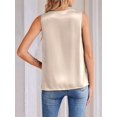 thumbnail image 4 of Women'S Silk Satin Tank Tops V Neck Casual Camisoles Sleeveless Business Work Blouses Dressy Summer Shirts S, 4 of 8