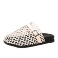 thumbnail image 2 of Slides for Women Summer Women's Slide Sandals Versatile Plus-Size Closed-Toe Buckle Strap Thick-Soled Breathable Beach Shoes Slippers, White-37, 2 of 9