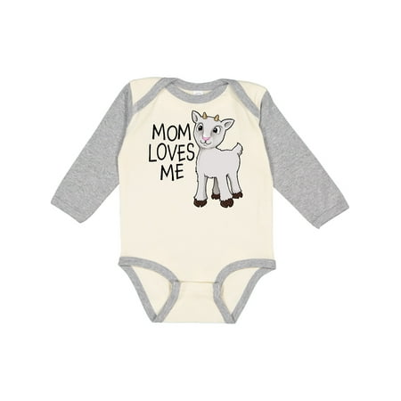 

Inktastic Mom Loves Me- Cute Goat Gift Baby Boy or Baby Girl Long Sleeve Bodysuit