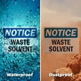 thumbnail image 6 of (2 Pack) Waste Solvent OSHA Notice Sign 10 Inch X 7 Inch Indoor / Outdoor Rust-Free Aluminum Metal Signs for Workplace, Workshop, and Construction Site, Made in the USA, 6 of 8