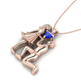 thumbnail image 4 of Heart Shape Blue Sapphire Rose Gold Plated Proposal Style Pendant Anniversary Gift For Sister || Ali Baba Jewellery, 4 of 5