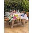 thumbnail image 4 of 60x120 Inch Outdoor Tablecloth with Umbrella Hole Zipper Rectangle Tulips Spring Floral Rectangular Tablecloths Outside Waterproof Pink Plaid Flowers Butterfly Pastoral Patio Table Cover for Picnic, 4 of 8
