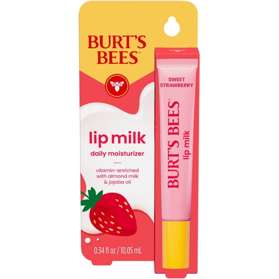 Burts Bees Sweet Strawberry Lip Milk, 1-Pack, 0.34 oz.